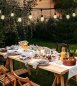Svetelna retaz na terasu - LED solárna na baterky s Biele LED žiarovky 15ks + 9m kábel + IP65