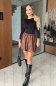 Dámska áčková sukňa  - sukňa z ekokože - hnedá farba - NUVIENNE - fashion Julzz