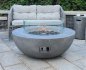 Chimenea de gas propano redonda - Mesa exterior de hormigón con chimenea de gas - 106x40 cm FENIX gris