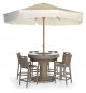 BAR rattan round table EXCLUSIVE with parasol + 6 chairs