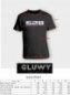 LED-t-shirt med rulletekst - Gluwy-app på mobil (iOS / Android) - Rød LED