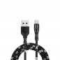 Micro USB - USB-kabel for mobiltelefon i bambusdesign og 1 m lengde