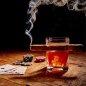 Vaso de whisky - Vaso de bourbon único con soporte para puros 260 ml