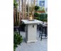 Bar table from concrete with an integrated gas fireplace(propane) for the exterior