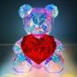 Svítící medvídek 40cm dárek pro ženu - 3D LED barevný 8 režimů svícení