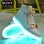 Мигащи LED обувки - бели и златни
