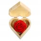 Mawar dalam kotak  dengan hati yang berbulu - Mawar merah sabun mewah