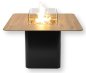 Plynový krb ako barový stol z keramického kameňa 118x75 cm + kovové telo + dekoračné sklo