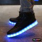 Nagniningning na sapatos na sneaker na itim - kontrol sa pamamagitan ng Bluetooth sa mobile phone