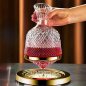 Red wine carafe - glass crystal carafe wine decanter luxury gift set with 2 glasses - Gold / Silver
