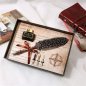 Caligrafic pen set - Exclusive dip ink pen with feather + 3 nibs - Gift set