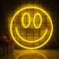 Smile - LED neon logo light advertisement shining on the wall Smiley