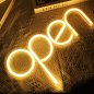 Letrero ABIERTO - tablero publicitario LED neón brillante anuncio iluminado