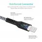 USBC til Lightning SuperCord-kabel med opladningshastighed op til 20W - sort