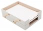 Letter trays - luxury office document tray (white leather) + gold accessories (Handmade)