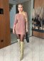 Dámské šaty elastické - světle hnědá barva - LUNAIRA - fashion Julzz