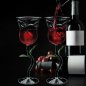 Set de 2 pahare de vin trandafir - cadou pahar de vin in forma de trandafir