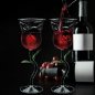 Set di 2 bicchieri da vino rosato: regalo in vetro da vino a forma di rosa