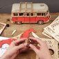 Dřevěný skládací model - 3D dřevěné puzzle Retro auto - Volkswagen VW T1