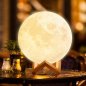 Noční lampa MOON (Měsíc) 3D - LED noční světlo s podstavcem a ovladačem 16 barev