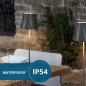 LED lampa na stôl na batériu so stmievaním dotyková vodeodolná IP54 aj do exteriéru
