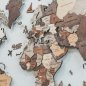 आरजीबी एलईडी बैकलाइट के साथ लकड़ी की दुनिया का नक्शा दीवार की सजावट 3 डी - आकार 150 सेमी x 90 सेमी