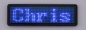 LED-Namensschild (Badge) BLAU mit Bluetooth-Steuerung über Smartphone-APP - 9,3 cm x 3,0 cm