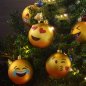 Bola Natal Emoji (Senyum) 6pcs - hiasan pohon Natal asli