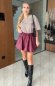 Dámská kožená sukně - bordó barva - VESALUNA - fashion Julzz