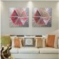 Silver metal wall art - Metal LED backlit RGB 20 colors - Triangles 50x50cm