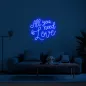 Inscrição luminosa LED 3D ALL YOU NEED IS LOVE 50 cm