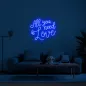 LED lysende inskription 3D ALT DU BEHØVER ER KÆRLIGHED 50 cm