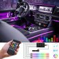 Car led light strips LED - color interior lighting - 4x18 RGB LED lights + remote + sound sensor