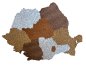 Mapa de Rumania + ciudades - Mapa de madera 3D / 2D Mapas rumanos de madera en la pared