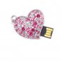 USB bijuterie inima cu diamante cu pin