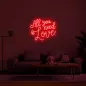 LED gaismas uzraksts 3D ALL YOU NEED IS LOVE 50 cm