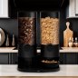 Dispensador de cereales 6L - organizador (soporte) 2 contenedores negros de almacenamiento (copos de maíz + muesli)