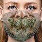 Maschera viso per uomo 3D lavabile - Baffi con barba