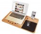 Wooden notebook desk pad (100% bamboo) with mobile phone stand
