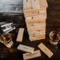 Jenga věž dřevěná se 4 skleničkami na shoty - společenská párty hra pro 2 - 4 hráče
