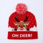 Christmas hat with pom pom - Light up beanie with LED - OH DEER