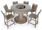 BAR rattan round table EXCLUSIVE with parasol + 6 chairs