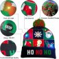 Ponponlu Noel kış şapkaları - LED'li ışıklı bere - HO HO HO