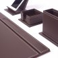 Tapetes de mesa - Elegante juego de oficina 4 piezas - Cuero marrón (Hecho a mano)
