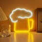 Vaso de cerveza: letrero de pared de neón LED como publicidad comercial