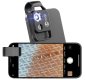 Microscópio de celular (smartphone) com filtro CPL e ampliação de 200x + iluminação LED