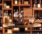 Decantor glob cu navă - Set carafe pentru whisky cu suport din lemn + 4 pahare + 9 pietre
