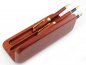 Fonte de madeira e caneta esferográfica conjunto 3 em 1 em caixa de caneta de madeira exclusiva