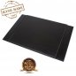 Luxus-Schreibmatte aus schwarzem Leder + mit Holzsockel (handgefertigt)
