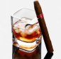 Vaso de whisky - Vaso de bourbon único con soporte para puros 260 ml